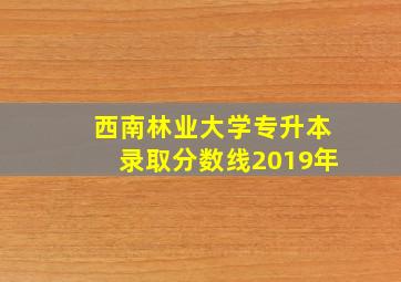 西南林业大学专升本录取分数线2019年