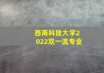 西南科技大学2022双一流专业