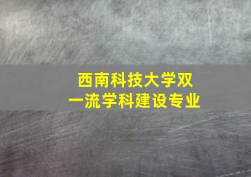 西南科技大学双一流学科建设专业