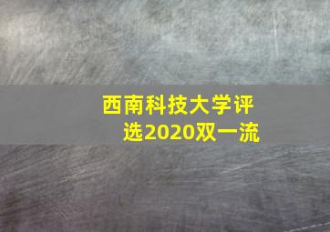 西南科技大学评选2020双一流