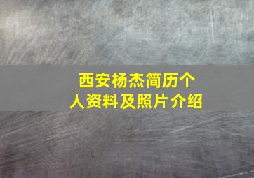 西安杨杰简历个人资料及照片介绍