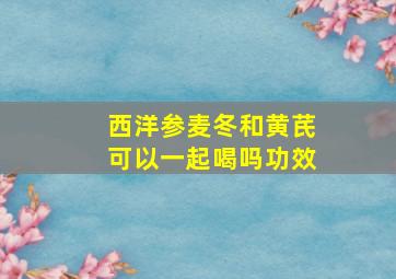 西洋参麦冬和黄芪可以一起喝吗功效