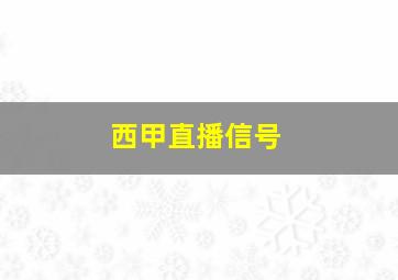 西甲直播信号