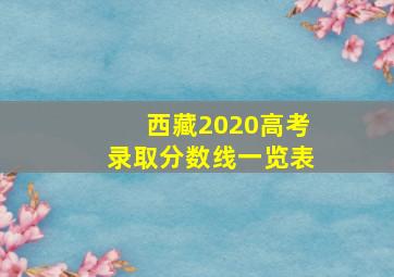 西藏2020高考录取分数线一览表