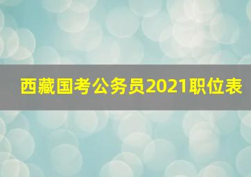 西藏国考公务员2021职位表