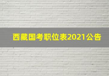 西藏国考职位表2021公告