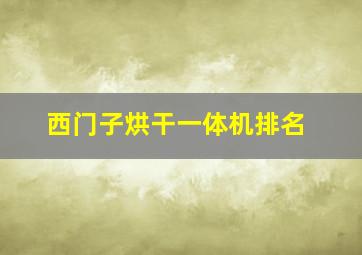 西门子烘干一体机排名