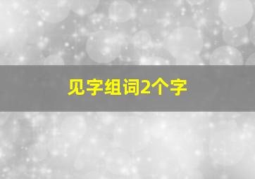 见字组词2个字