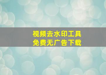 视频去水印工具免费无广告下载