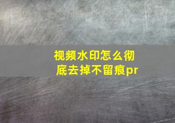 视频水印怎么彻底去掉不留痕pr