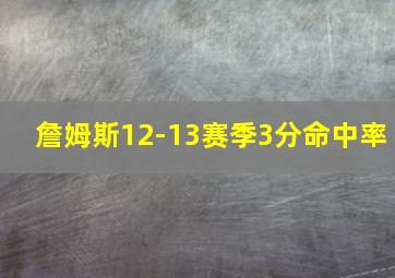 詹姆斯12-13赛季3分命中率