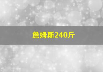 詹姆斯240斤