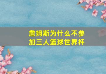 詹姆斯为什么不参加三人篮球世界杯