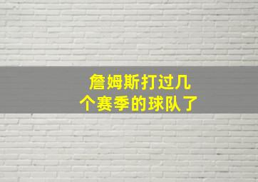 詹姆斯打过几个赛季的球队了