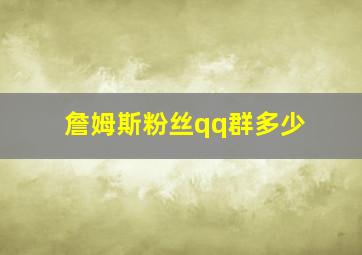 詹姆斯粉丝qq群多少