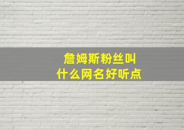 詹姆斯粉丝叫什么网名好听点