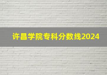 许昌学院专科分数线2024