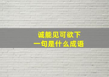 诚能见可欲下一句是什么成语