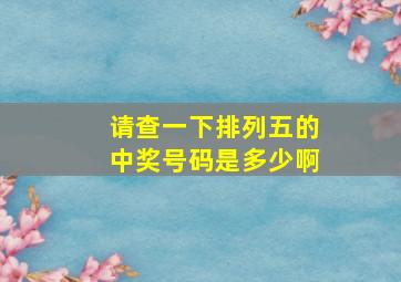 请查一下排列五的中奖号码是多少啊