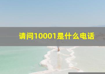 请问10001是什么电话