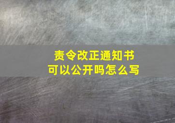 责令改正通知书可以公开吗怎么写