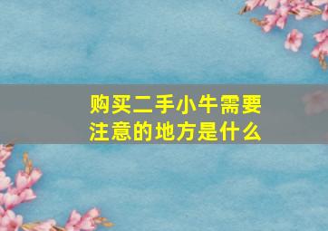 购买二手小牛需要注意的地方是什么