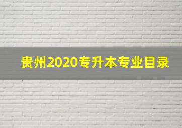 贵州2020专升本专业目录