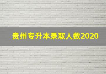 贵州专升本录取人数2020