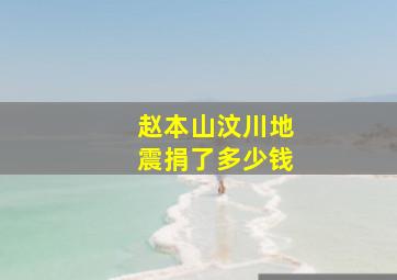 赵本山汶川地震捐了多少钱