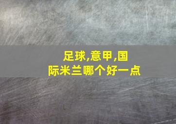 足球,意甲,国际米兰哪个好一点