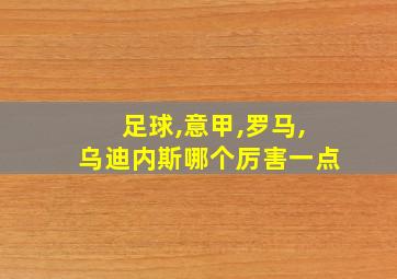 足球,意甲,罗马,乌迪内斯哪个厉害一点