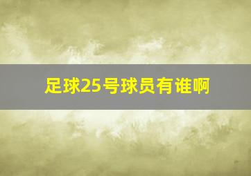 足球25号球员有谁啊