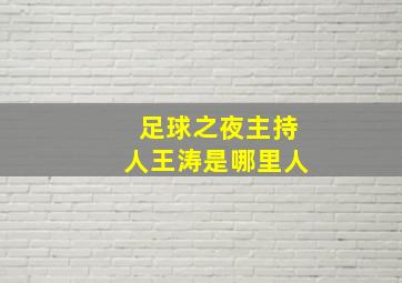 足球之夜主持人王涛是哪里人