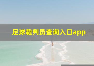 足球裁判员查询入口app