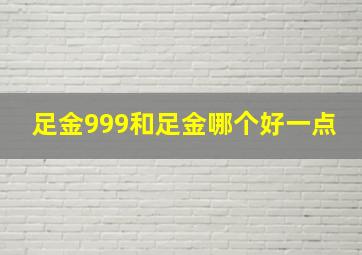 足金999和足金哪个好一点