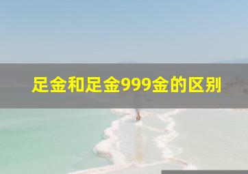 足金和足金999金的区别