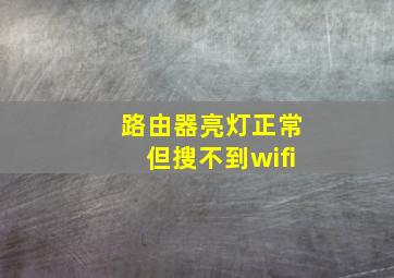 路由器亮灯正常但搜不到wifi