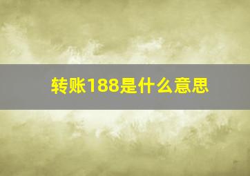 转账188是什么意思