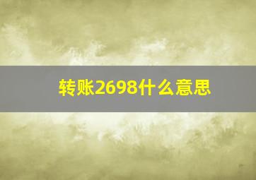 转账2698什么意思