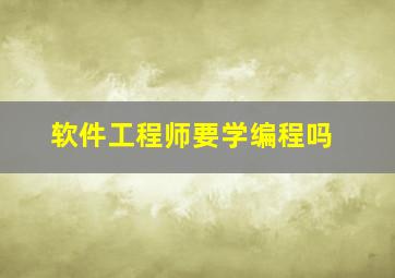 软件工程师要学编程吗