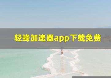 轻蜂加速器app下载免费