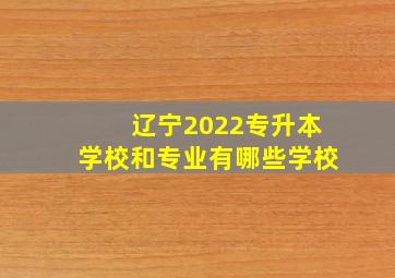 辽宁2022专升本学校和专业有哪些学校