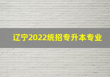 辽宁2022统招专升本专业