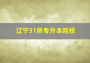 辽宁31所专升本院校