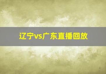 辽宁vs广东直播回放