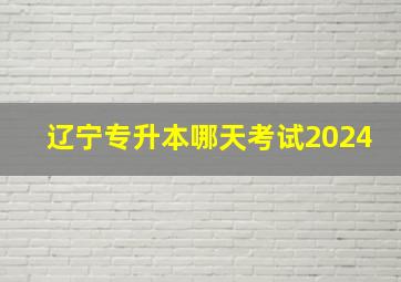 辽宁专升本哪天考试2024