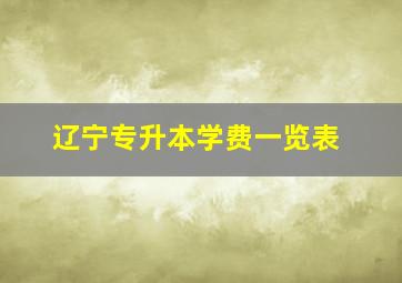 辽宁专升本学费一览表