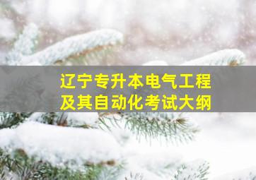 辽宁专升本电气工程及其自动化考试大纲