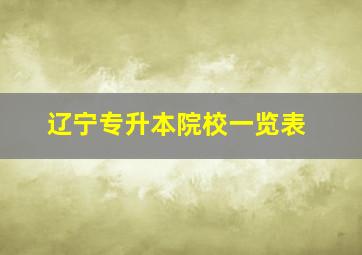 辽宁专升本院校一览表