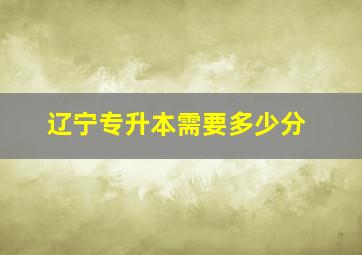 辽宁专升本需要多少分